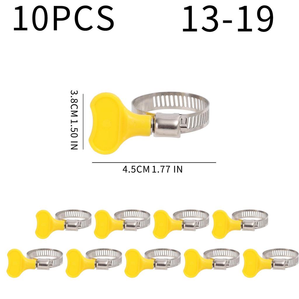 50/10PCS Adjustable Hose Clamp with Plastic Handle Stainless Steel Hand Twist Clamps for Gas Pipe Fuel Tube Faucet Fasteners