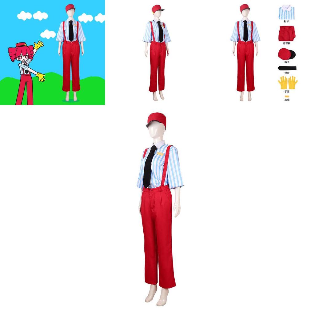 Anime Game Cosplay Costume Polyester Outfit With Hat For Halloween Roleplay Events