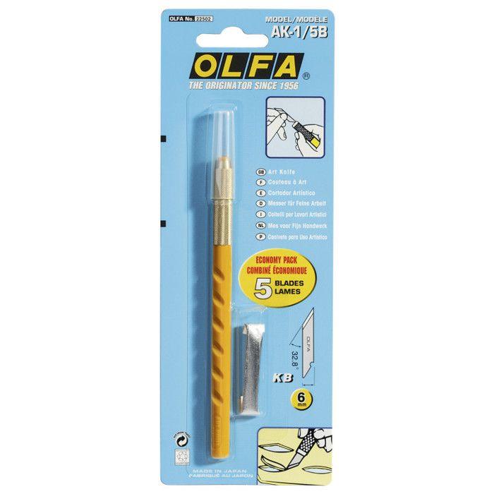 Cutter OLFA AK1 - Corps cylindrique ABS - Découpe de précision