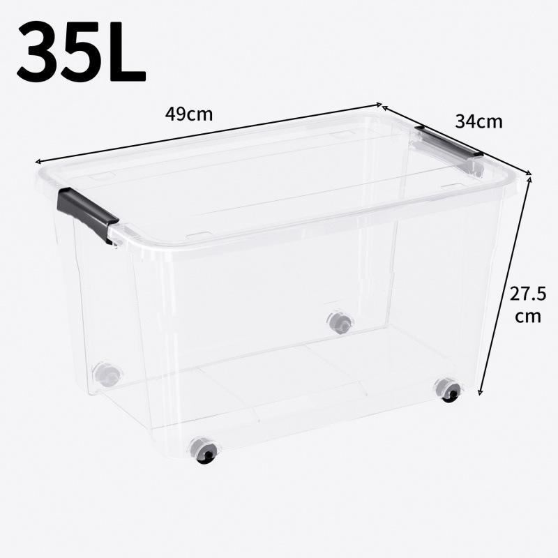 

Великий ящик для зберігання 288 л з кришкою-клапаном для одягу, іграшок та книг - Надвеликий, складаний органайзер з кришкою Transparent Storage Box