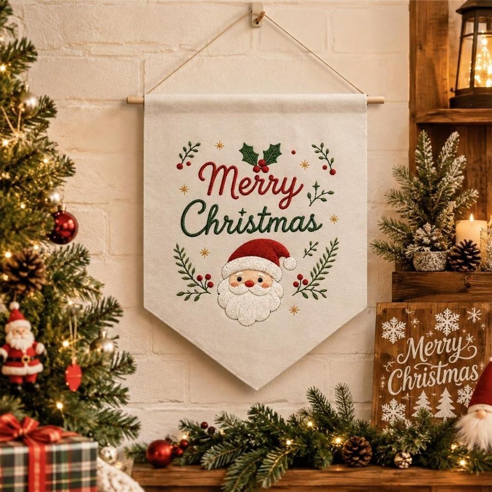 Santa Claus Christmas Embroidery Kit Handmade Xmas Embroidery Craft Set Cross Stitch Set Home