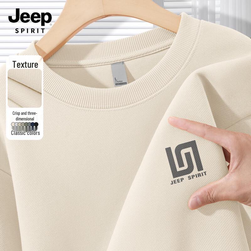 JEEP SPIRIT Men s 2025 Loose Fit Crew Neck Sweatshirt M