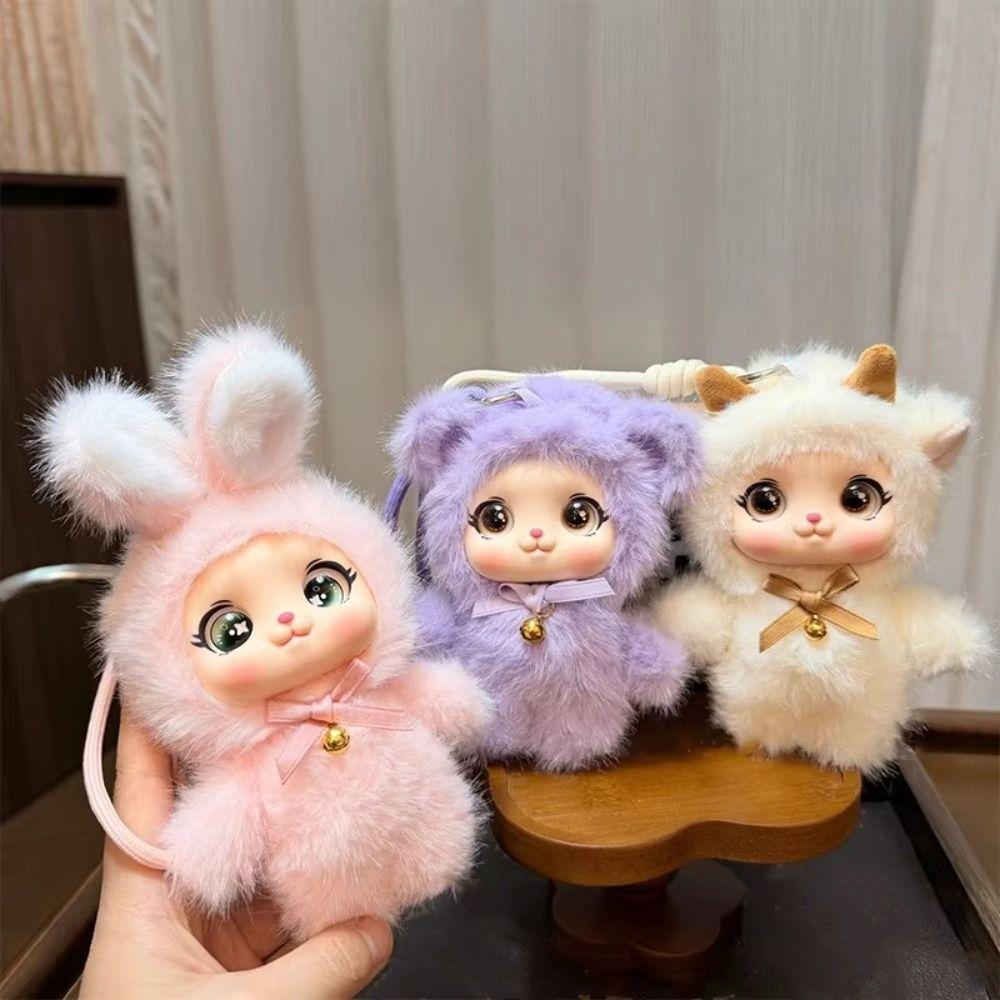 Sheep Dog Vinyl Face Plush Toys Family Series Plush Forest Doll Plush Animals Pendant Bag Charm