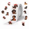 500 Pieces/roll Roll Sticker Hot-selling Tape Dachshund Dog Sticker Handbook Material Decorative Envelope Seal Sticker