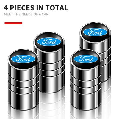 Nouveau Autocollant de Voiture 2026 4pcs Bouchons de Valve d'Air de Roue de Voiture Pour Ford Focus Fiesta Ranger Mondeo Escort Falcon Flex S-MAX Kuga