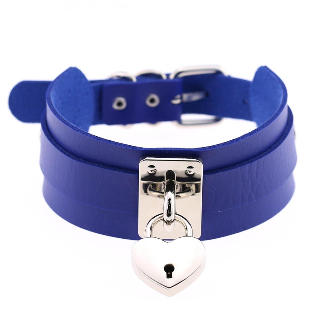 Übertriebener europäisch-amerikanischer Stil PU-Leder Doppellagiges Herzschloss Halsband