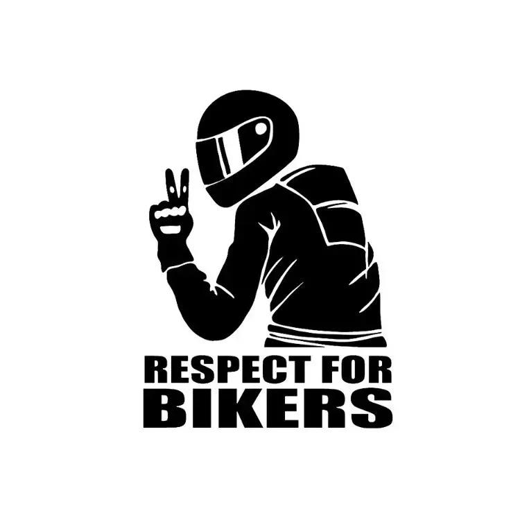 Creative Laser Body Sticker Respect for Bikers Car Sticker Personalized Reflective Decorative Sticker Ornaments Accessories
