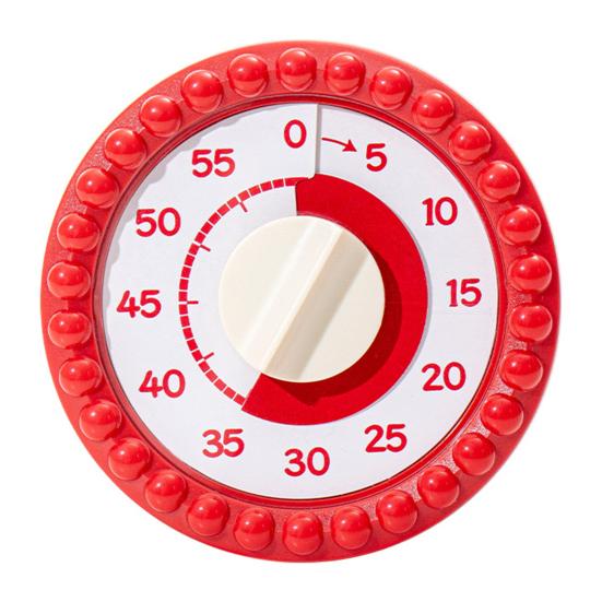 55-Minute Pink Mechanical Kitchen Timer Cooking Baking Eggs Loud Alarm Kitchen Timer Magnetic Back Visual Timer