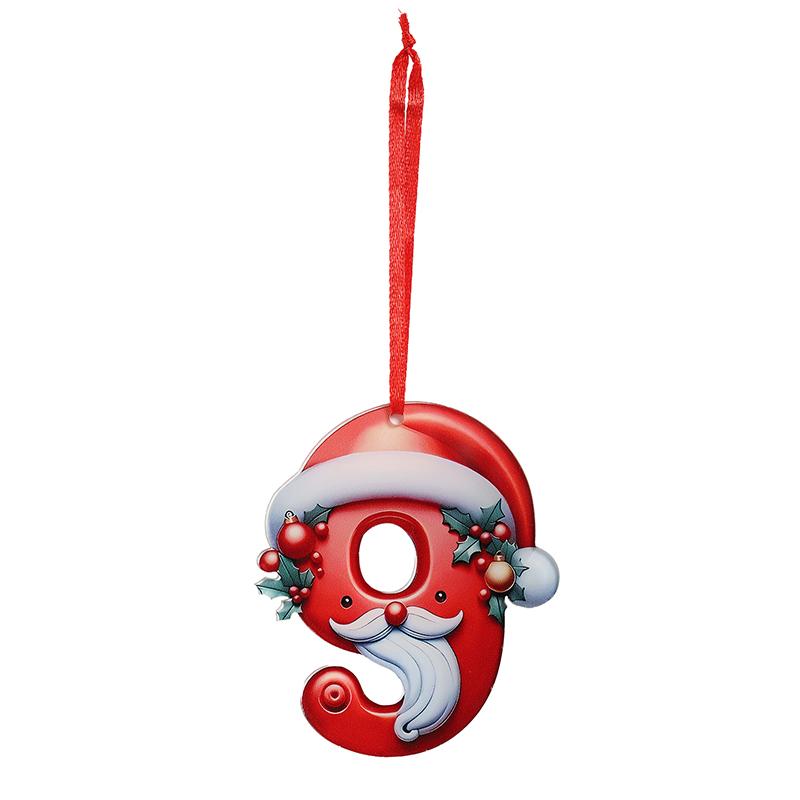8CM Artificial Acrylic Christmas Numbers 0-9 Xmas Tree Hanging Ornaments for Home Party Decor New Year Gift 2025 Navidad
