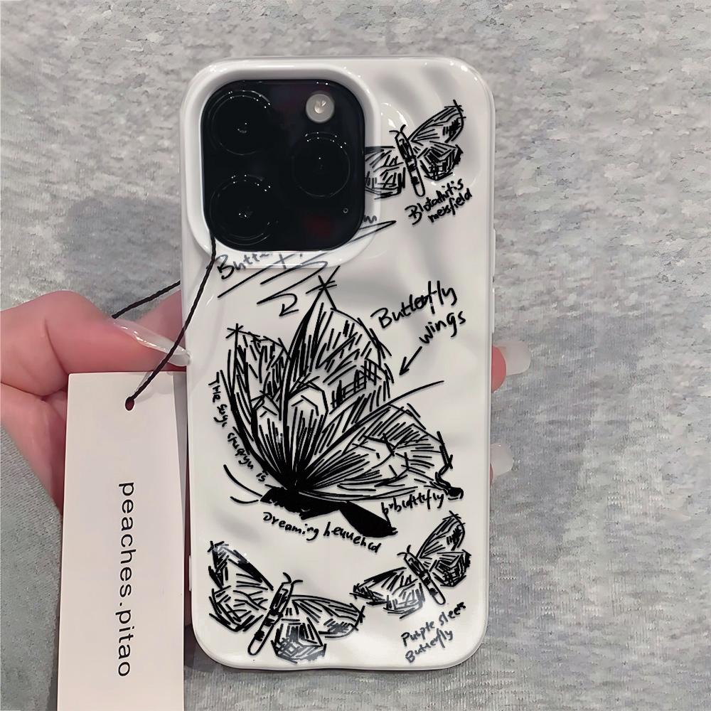 Colorful Line Butterfly Phone Case For IPhone 17 Air 16 15 14 13 12 11 Pro Max Cover Case For IPhone 16 15 14 Plus Case Funda