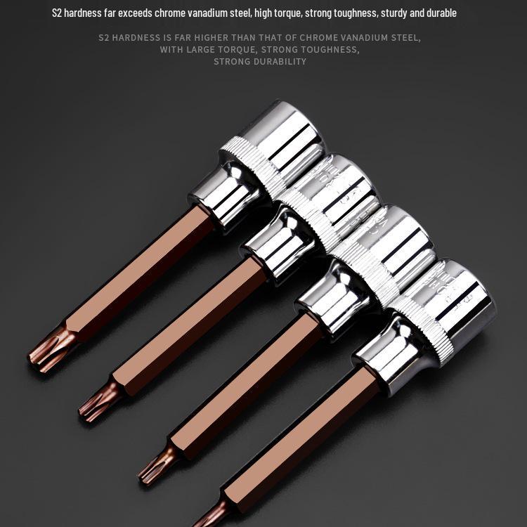 Multibit Screwdriver with Flower, Hexagon, Torx, Spline, and Six-Lobe Heads