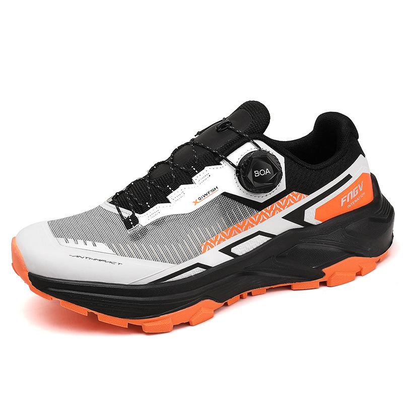 Four-season Men Outdoor Hiking Shoes, Rotating Buckle Breathable Sneakers, Plus Size Casual Outdoor Footwear 39