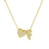 Fashion Small Bubble Initial Heart Letter Necklace 18K Gold Plated Link Chain Romantic Copper Heart Letter Pendant Necklace Gift