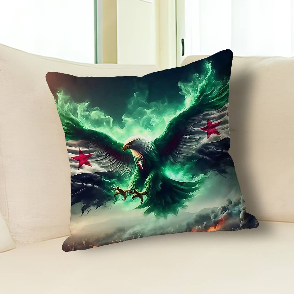 New Eagle Free S-Syrians-S Flag Celebrity Merchandise All-Match Printed Pillow Case Sofa Car Office Room Decoration Protector