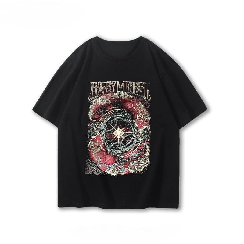 Japanese Band Babymetal Surrounding Short Sleeve T-shirt Men's and Women's Summer Metal Rock Loose Top