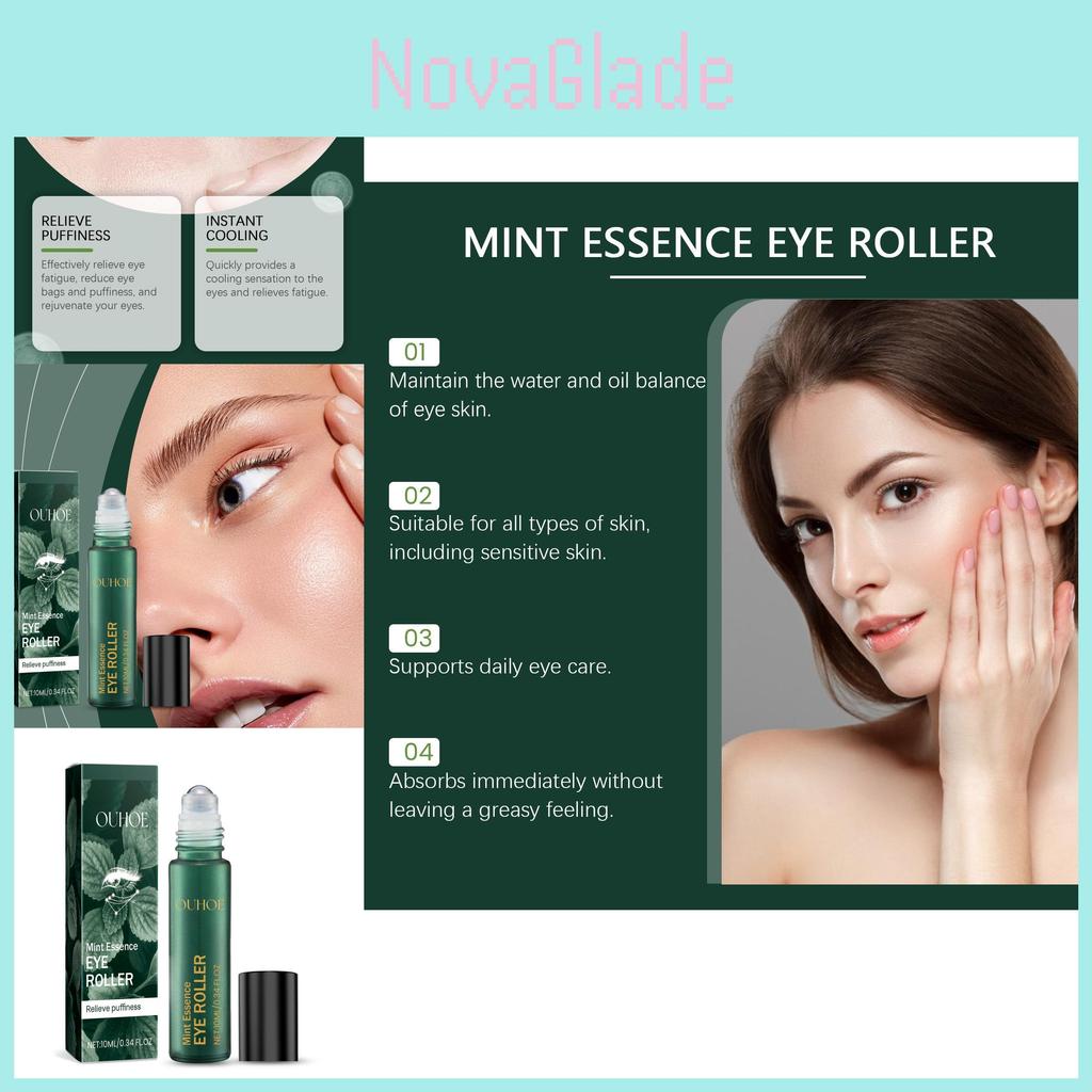 Ouhoe Mint Flavored Eye Repair Roller Essence Hydrating Wrinkle Reducing Formula For Youthful Skin