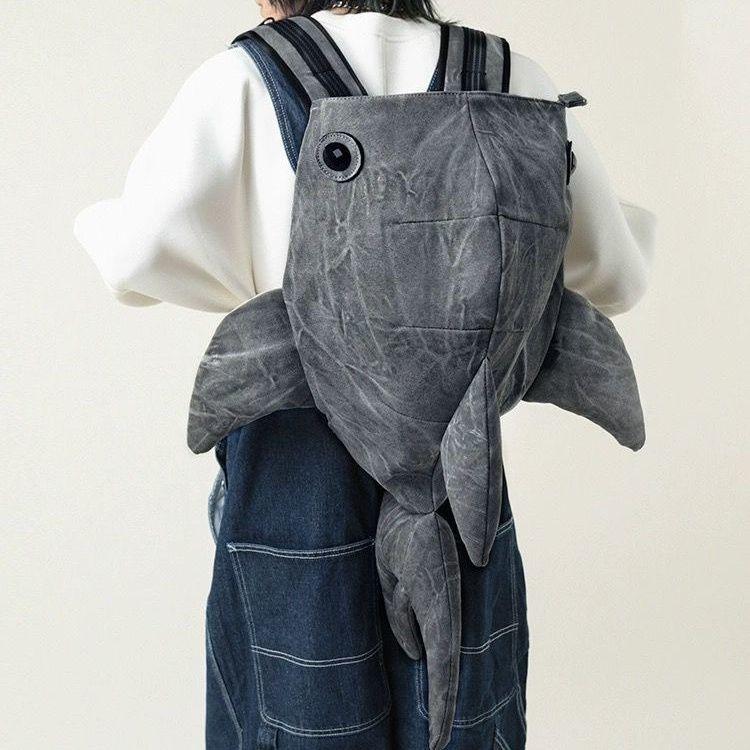 

Рюкзак в форме китовой акулы, большая вместимость, дорожная сумка, мультяшный рюкзак с животным, модный уличный прочный рюкзак, студенческий школьный рюкзак чёрный