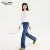 Taoding Girls' Autumn Round Neck Embroidered Long-Sleeved T-Shirt