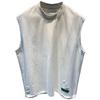 Summer Ripped Hole O Neck Men Tank Top Fashion Personality Casual Oversized T Shirt Clothing Sports Daily Street Black White