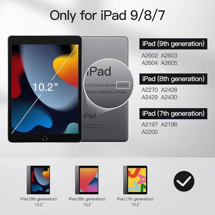 Coque de Protection - BOOLING - iPad 10,2 Pouces - Antichoc - Rotatif 360° - Bleu Marine