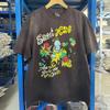 2025 Summer High Quality Cotton Classic Logo Graphics Print Saint Tshirt Unisex Unisex Vintage Washed Black T Shirt Loose Tee