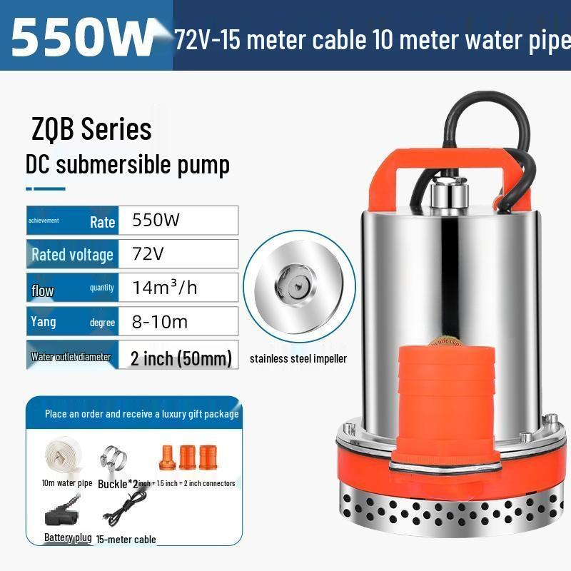 DC 12V Submersible Pump - Battery-Powered Water Pump for Household, Car, and Small Agricultural Irrigation.