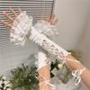 Elegant Lace Trim Flare Arm Sleeves With Ballet and Ribbon Design For Dance And Theme Event Dressingup Anime Armwear