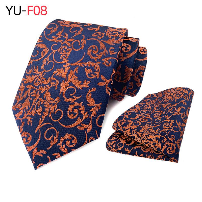 Polyester Paisley Tie Pocket Towel Two-Piece Set, Business Tie