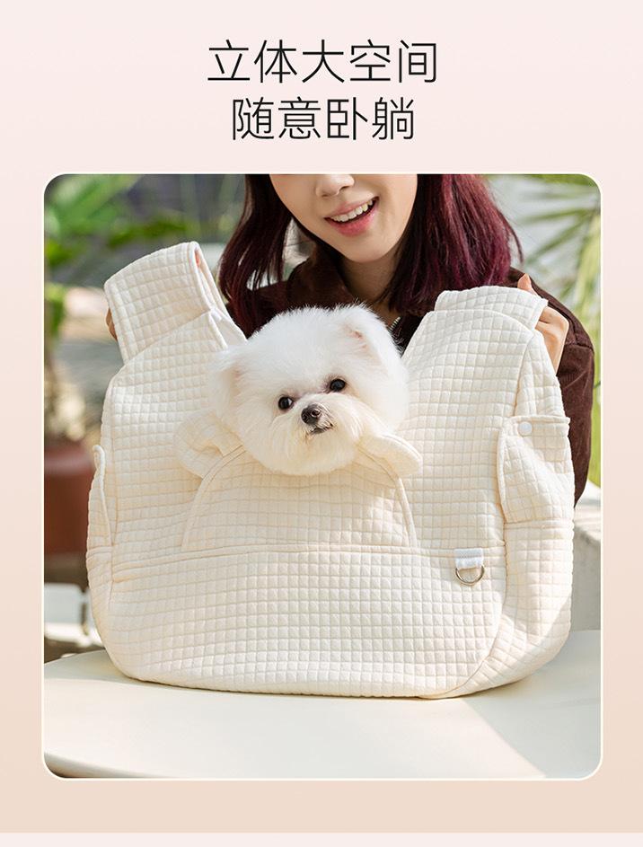 Large Capacity Adjustable Portable Pet Carrier Backpack Comfortable Cotton Pet Outdoor Travel Bag Simple Cross Chest Backpack