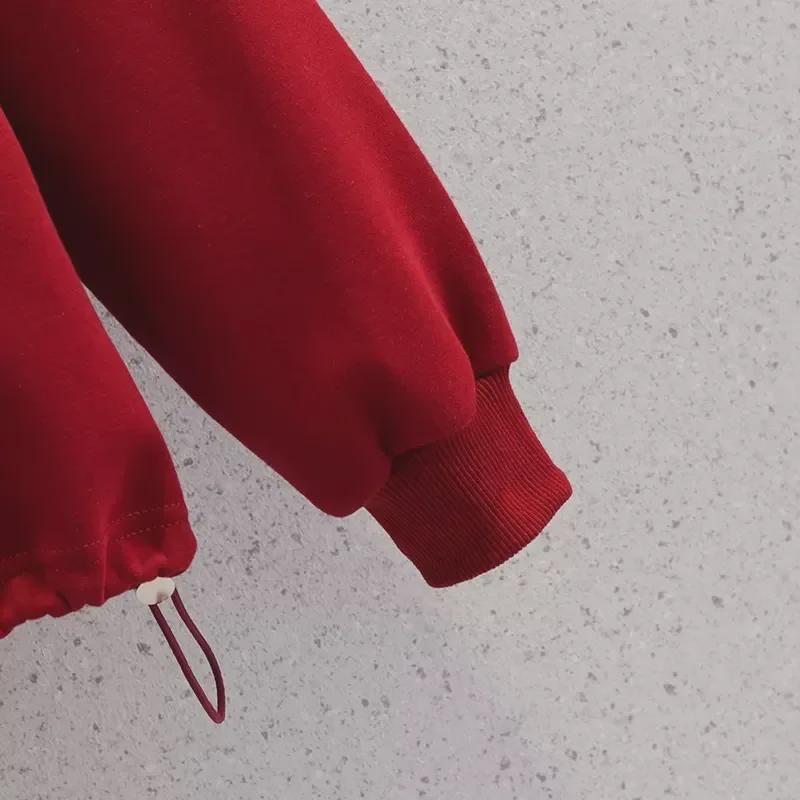 Pulover casual de primăvară pentru fete, stil colegial, cu mâneci lungi și guler păpușă