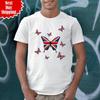 VE Day 80th Anniversary T-Shirt Union Jack Butterfly Print Remembrance WWII Top