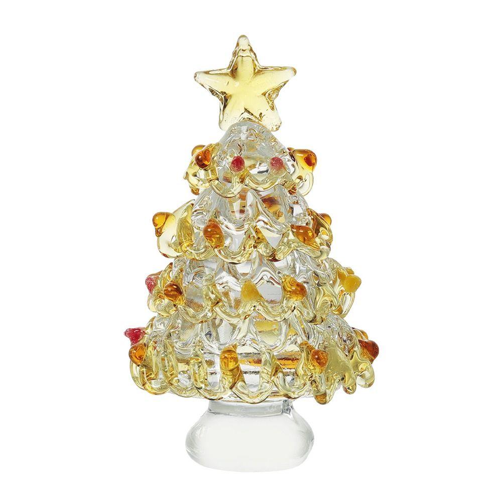 Cartoon Glass Christmas Tree Ornament Colorful Figurines Collectibles  Desktop