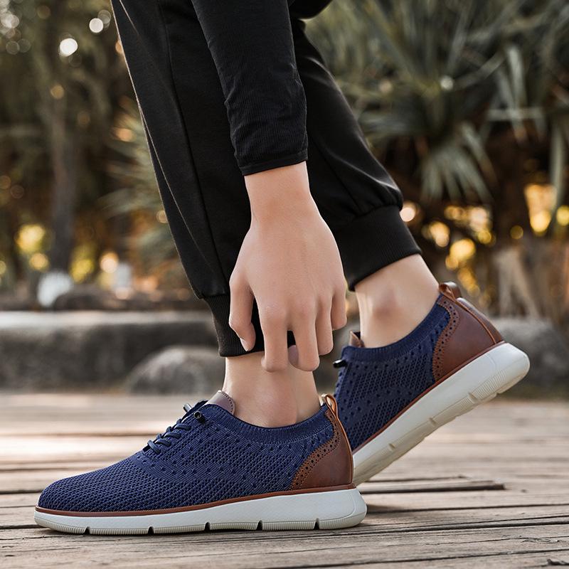 Spring/Summer Men's Lightweight Breathable Slip-on Sport Casual Shoes, Fashionable Dad Style, Plus Size Up to 48