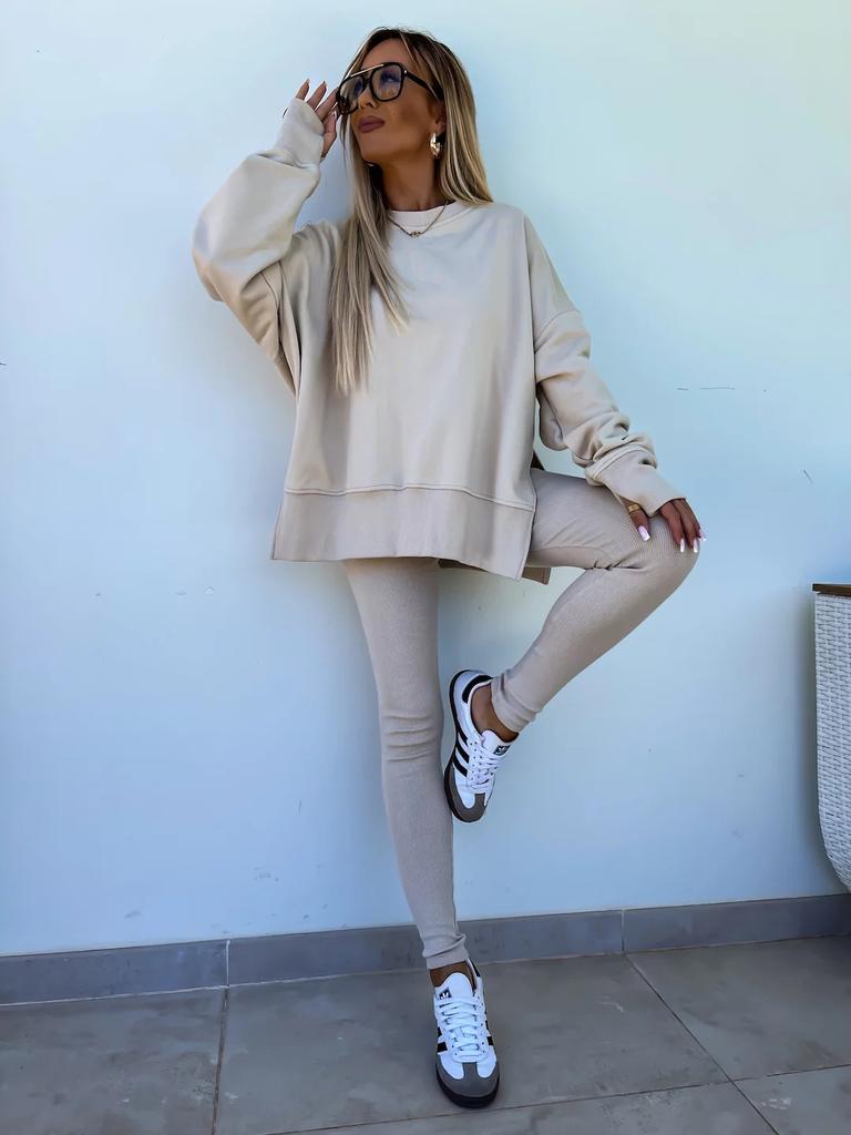 2026 New Spring Women's Casual Skinny Pants Loose Hoodie Set 2 Piece Outfit