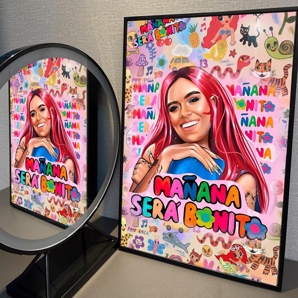 Karol g Manana Sera Bonito Self-adhesive poster Kraft Paper Prints and Posters Home Room Bar Cafe Decor Art Wall Painting