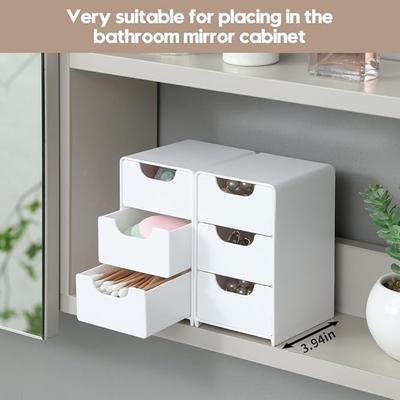 1 Stuk Multifunctionele Opbergdoos Mini Lade Organizer met 3 Lades voor Kantoorbenodigdheden, Make-up, Sieraden en Badkamerbenodigdheden