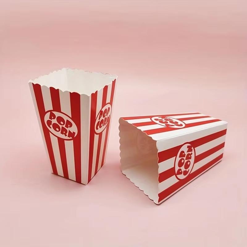 Affascinanti Scatole per Popcorn a Strisce da 20 Pezzi per Caramelle in Linea con i Temi delle Celebrazioni del Cinema