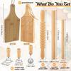 Complete Gnocchi Maker Set Featuring Wood Board and Rolling Pin Wood Gnocchi Board Suitable for Pastas Enthusiasts