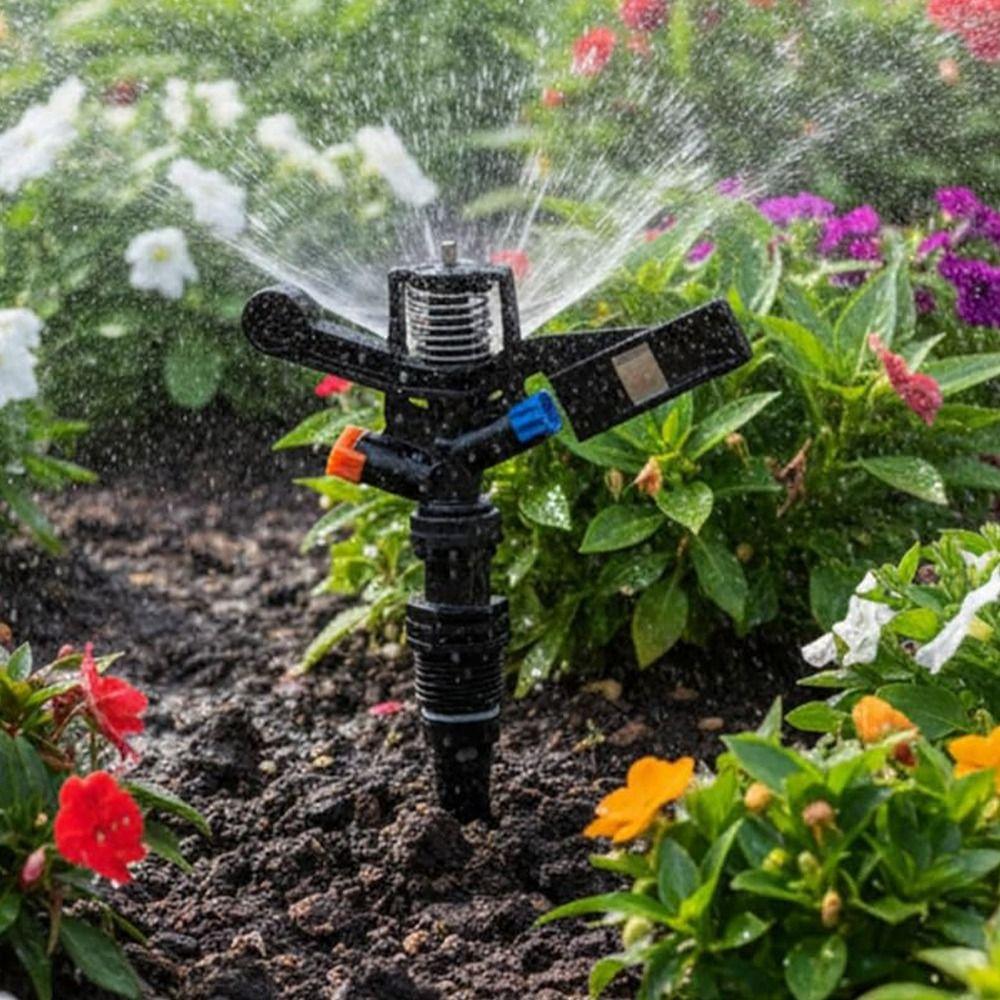 1/2 Inch Thread Water Spray Nozzle 360 Degree Rotating Sprinkler Head Impact Sprinkler  Lawn Yard