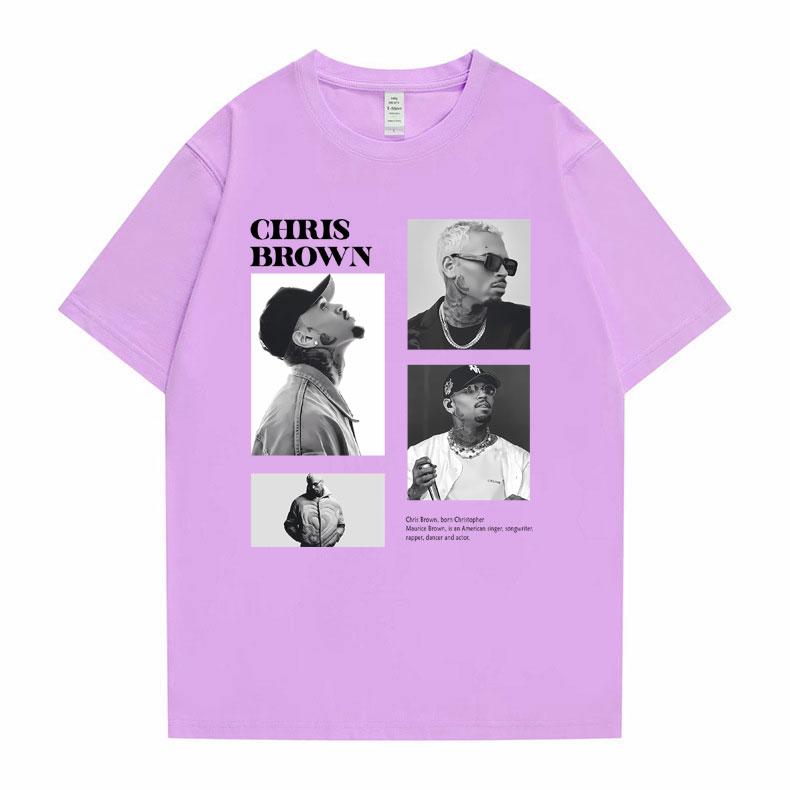 Pop Singer Chris Brown Graphic Print T Shirt Unisex Women Hip Hop Fashion Oversized Tshirt Tops Unisexs Casual 100 Cotton Tshirts