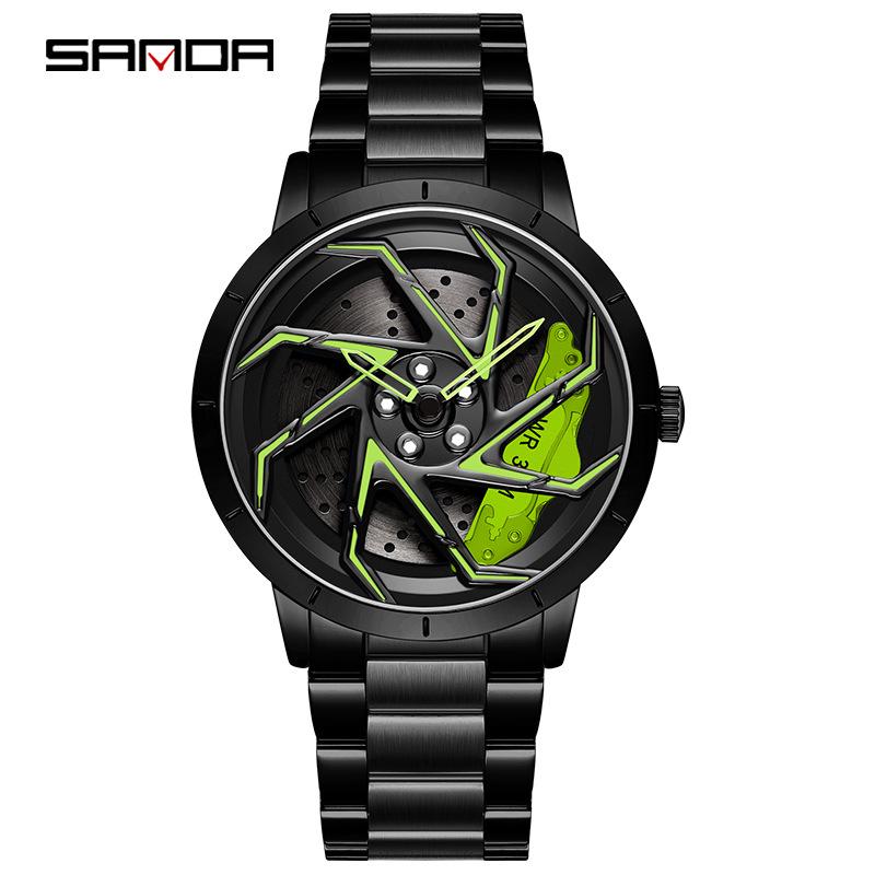 Sanda Meilleure Vente 1088 Montre pour Adolescent: Personnalisé, Cadran Rotatif 3D, Tendance, Quartz Étanche.