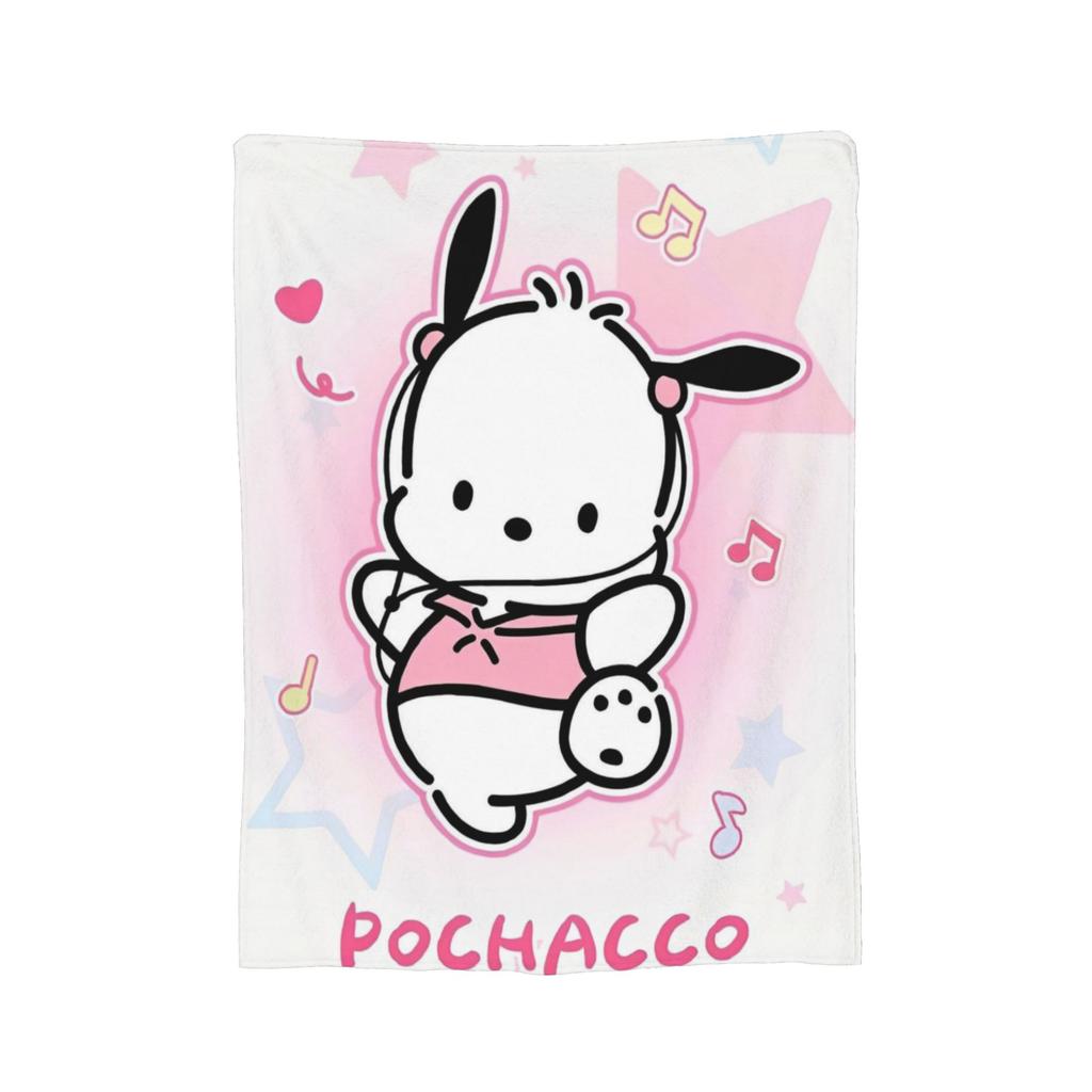 Pochacco Cute Blue Flannel Blanket Cartoon Dog Awesome Throw Blanket for Bed Sofa Couch 125*100cm Bedspreads,