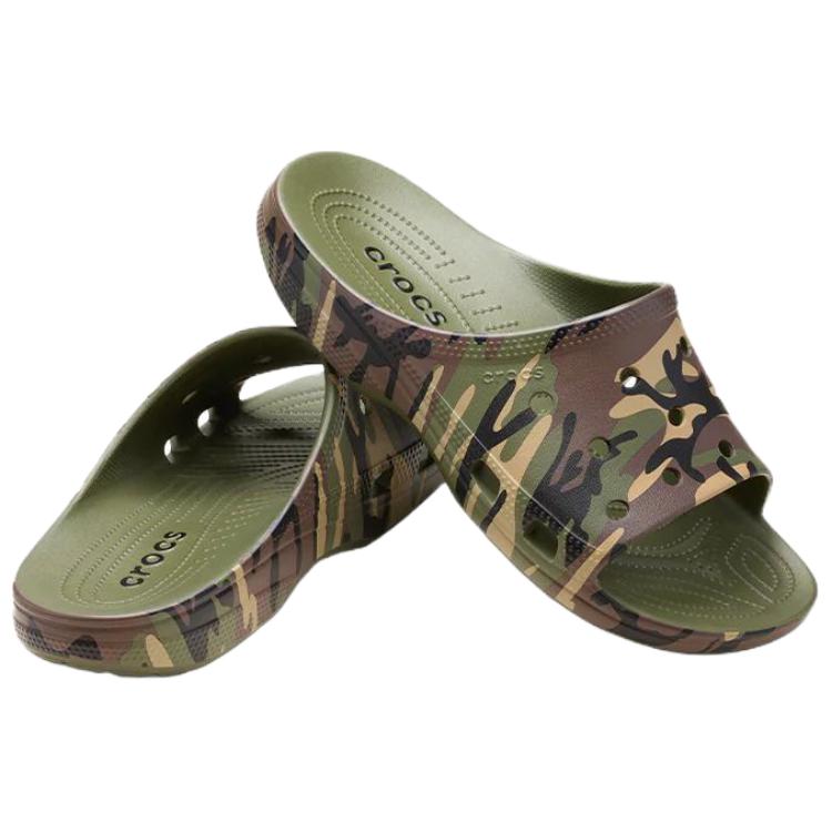 Crocs Comfortable Versatile Anti-Friction Slide Sandals Men sandals Army-Green 213312-3TC