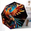1pc Flaming Phoenix Patterns Pattern Automatic, 8 Iron Frames, High-Value Folding Umbrella, Suitable for Office, Travel and Outdoor Adventure.C090