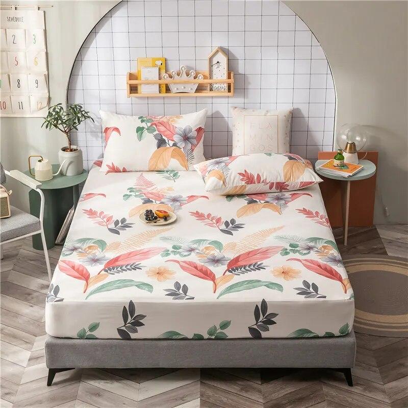 100% Cotton Printed Single-Layer Bed Sheet, Soft And Comfortable Bed Sheet And Mattress Cover Fixed By Elastic Band.