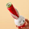 Rabbit Carrot Shape Flower Bottle Handmade Green Plants Pot Rabbit Ceramic Vase  Desktop Decor