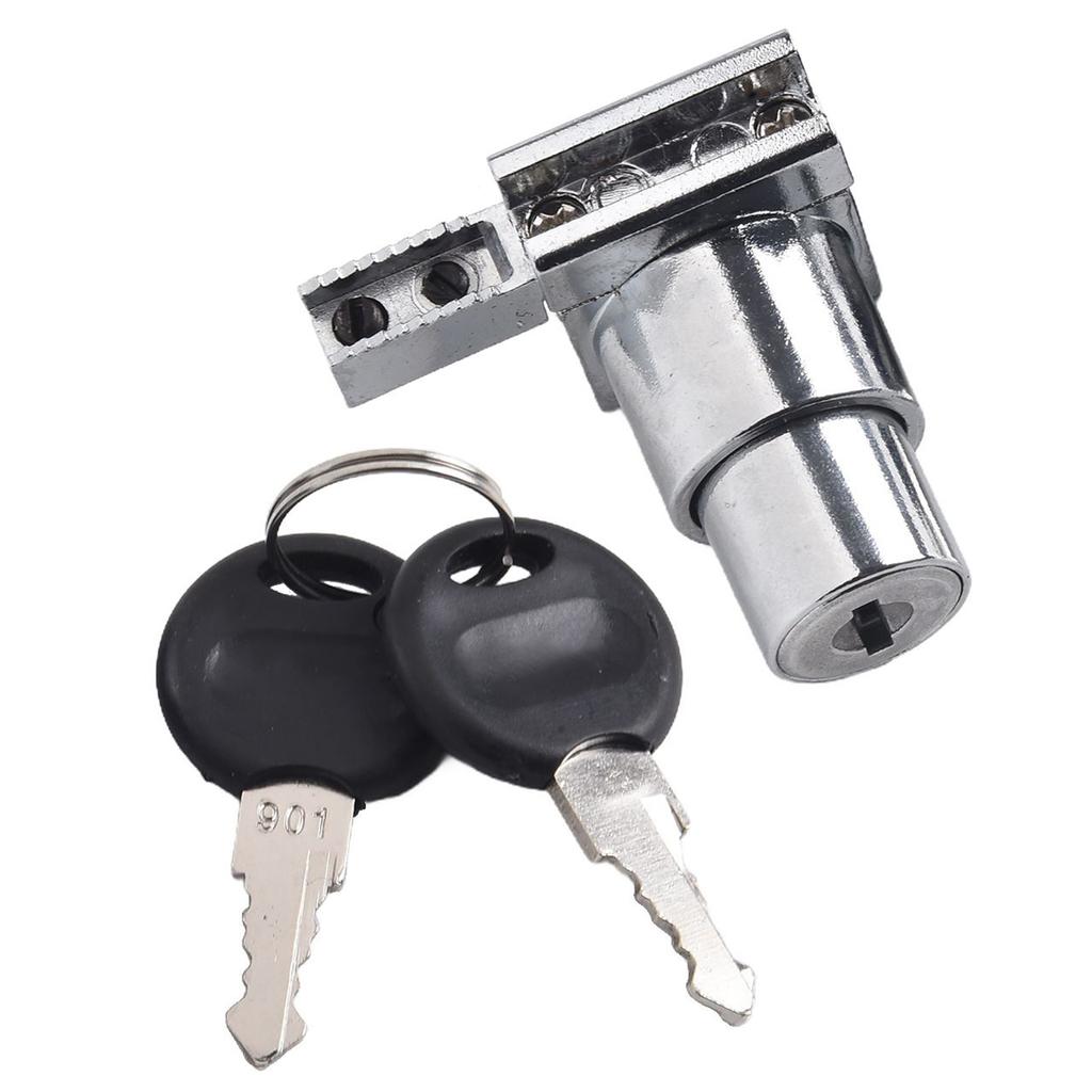Door Lock Glass Lock Silver Sliding 2pcs Key Anti-Rust Cabinet Sliding Counter Cupboard Display For 5-8mm Glass