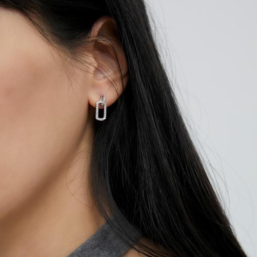 Full Stone One-Touch Square Earrings OTE122913QWW