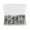 130pcs Single Ear Stepless Hose Clamps +1PC Hose Clip Clamp Pliers 7-21mm 304 Stainless Steel Hose Clamps Cinch Clamp Rings
