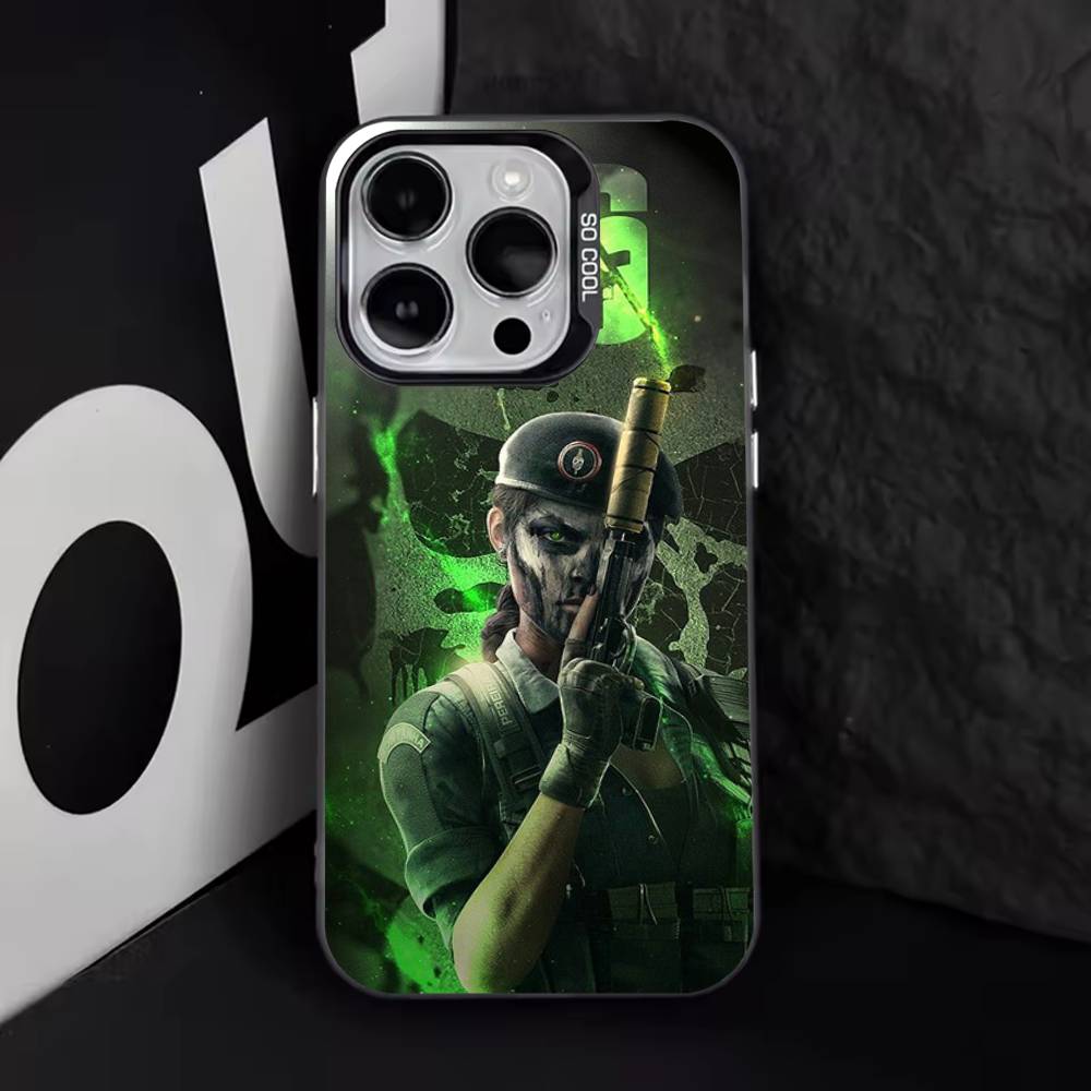 

R-Rainbow S-Six S-Siege For iPhone 17,16,15,14,13,12,11,Pro,Max,Plus,E,Air,Mini Anti Fall Black Matte Hard Bumper Phone Case iPhone12
